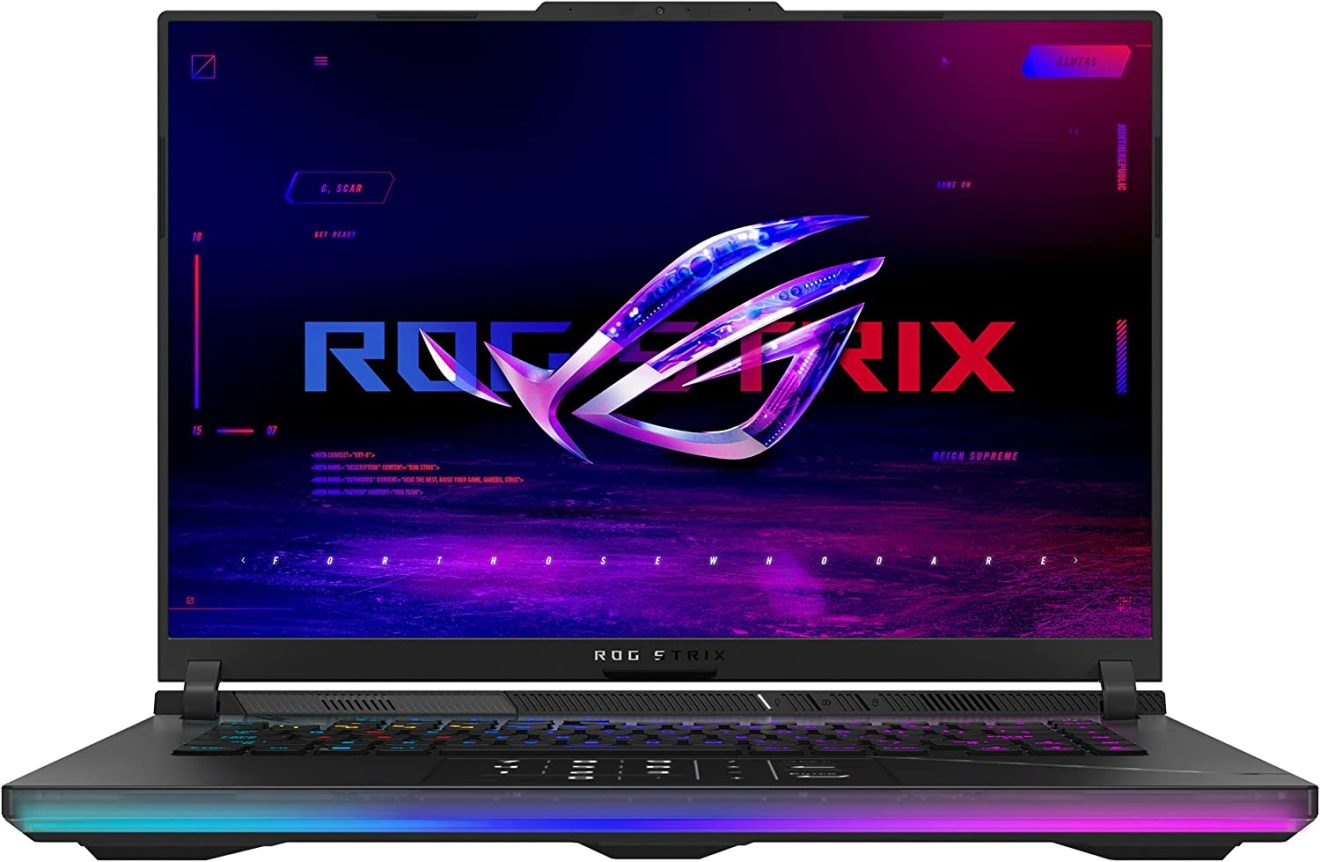 ROG Strix SCAR 16 G634JZ-NM063W Off Black, Gaming Laptop, i9-13980HX, 32GB, 2TB SSD, NV RTX4080, WIN11 HOME, 16 inch QHD+ 16:10 (2560 x 1600, WQXGA) 240Hz, HD Webcam, RGB-Eng-Arb-KB + ROG Backpack.