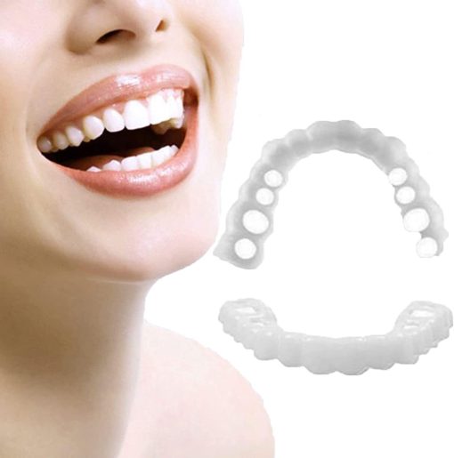 2 Pairs Instant Veneers Dentures for Men and Women, Customizable Temporary ​Fake Teeth, Teeth Improve Smile, Perfect Braces and Whitening Substitutes, Suitable for Everyone with