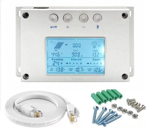 OOYCYOO MPPT 30A 40A 60A 80A 100A solar charge controller display, high-definition LCD numerical control display, multi-function button display, communication interface solar charge controller display