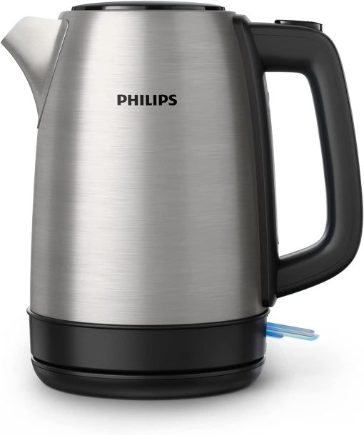 Philips Daily Collection Stainless Steel Kettle 2200 Watts, Silver/Black,1.7 Liters Capacity,HD9350/92