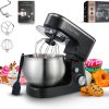 Empire 5.5L Stand Mixers, 1400W Electric Mixers, 6-Speed Household Stand Mixers, FREE RECIPES E-BOOK, Dough Mixer with Stainless Steel Bowl, Splash Guard, Dough Hook, Flat Beater, Whisk, and Spatula