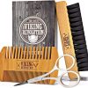 Premium Beard Grooming Set for Men - Beard Comb and Beard Brush For Men for Smooth and Neat Facial Hair - Awesome Gifts For Men