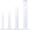 Graduated Cylinder Measuring Cylinders Set 10ml 25ml 50ml 100ml 4pcs Scientific Test Tube Flask Beaker for Experiment School Science Supplies