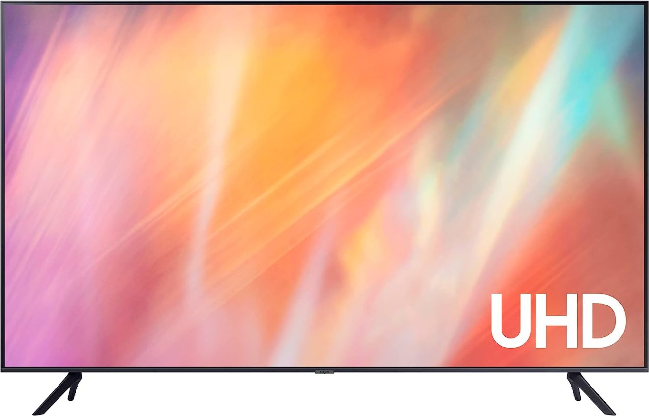 Samsung 43 Inch TV UHD 4K Processor Slim Look PQI 2000 HDR 10+ Mega Contrast UHD Dimming Pur Color Built In Receiver - UA43AU7000UXZN (2021 Model)