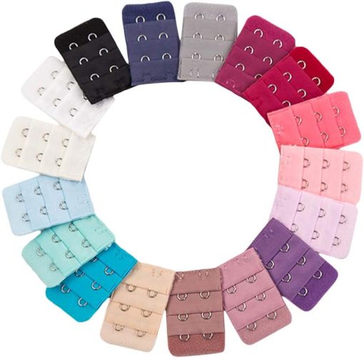 SUPVOX 20Pcs Women'S Bra Extenders 2 Hooks Bra Strap Extensions 3 Rows Elastic Bra Strap