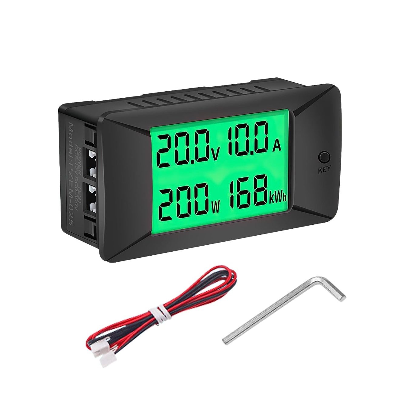 DEWIN Digital Ammeter Voltmeter, PZEM-025 DC Digital Ammeter Voltmeter Battery Tester 0~300A/300V Electric Power Watt Meter (50A)