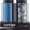Contigo Huron Vacuum-Insulated Stainless Steel Travel Mug with Leak-Proof Lid, Keeps Drinks Hot or Cold for Hours, Fits Most Cup Holders and Brewers, 20oz 2-Pack, Blue Corn & Acid Wash