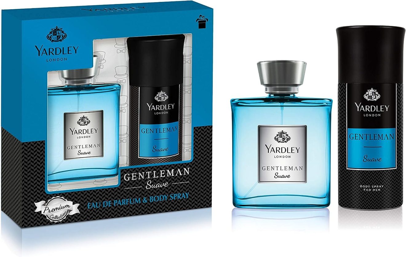 Yardley London Gentleman Suave Perfumed Gift Set for Chivalrous Man Fragrance With Aromatic-Woody-Spicy Notes EDP perfume 100ml + Body Spray 150ml