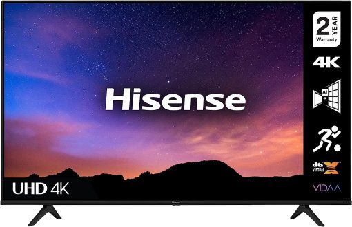 Hisense 43 Inch TV 4K UHD Smart TV, With Dolby Vision HDR, DTS Virtual X, YouTube, Netflix, Freeview Play & Alexa Built-in, Bluetooth & WiFi Black Model 43A6GTUK -1 Year Full Warranty.