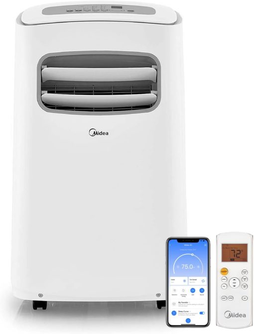 Midea 12,000 BTU DOE (6,500 BTU SACC) Portable Air Conditioner, Cools up to 275 Sq. Ft., Works as Dehumidifier & Fan, Control with Remote, Amazon Alexa & Google Assistant