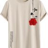 SOLY HUX Men's Graphic Tees T-Shirts Floral Letter Print Crewneck T Shirts Short Sleeve Vintage Summer Tops