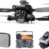 FPV RC Drone with HD 4K Triple Camera, Mini Foldable Drone Quadcopter, 50X Zoom Track Control Obstacle Avoidance Positioning Hover, RC Photography Toys