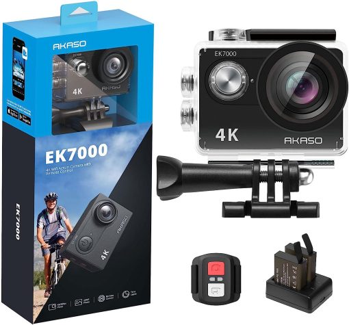 AKASO EK7000 4K Action Camera Ultra HD WiFi Sports Waterproof Underwater Camera Video Recorder with 170 Degree Wide Angle and Accessories Kit