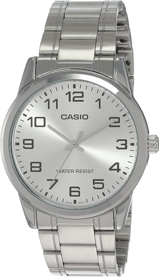 Casio Men's White Dial Stainless Steel Band Watch - Mtp-V001D-7B