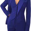 Women's 3 Piece Suits Blazer Coat Notched Lapel Jacket for Work Set Casual Office Lady Business Suit Set with Pockets