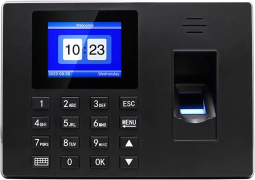 Eacam Time Attendance Machine Intelligent Fingerprint/Password Attendance with Display Screen Time Clock Support Employee Checking-in Recorder Reader Access Control Attendance Machine