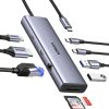 UGREEN 9-in-1 USB C Hub with 2 USB-C and 2 USB-A 3.0 5 Gbps Data Ports, 4K 60Hz Type C to HDMI, PD 100W, Gigabit Ethernet, SD/TF Card Reader, Multiport Adapter Compatible MacBook Pro/Air, Samsung, etc