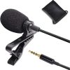 Lapel Microphone, Proffessional Omnidirectional Condenser Mic Compatible with iPhone Android Smartphone Video Recording Interview YouTube, Noise Cancelling Mic (Microphone Only)