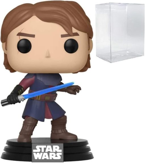 POP Star Wars: Clone Wars - Anakin Skywalker Funko Vinyl Figure (Bundled with Compatible Box Protector Case), Multicolored, 3.75 inches