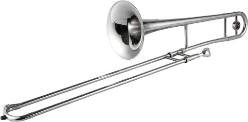 Labymos Silver Trumpet Alto Trombone Brass Bb Tone B Flat Wind Instrument with Cupronickel Mouthpiece Cleaning Stick Case