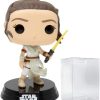 POP Star Wars: The Rise of Skywalker - Rey with Yellow Lightsaber Funko Pop! Vinyl Figure (Bundled with Compatible Pop Box Protector Case)