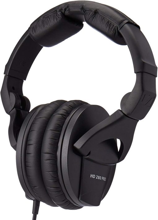 Sennheiser HD 280 PRO Closed-Back Around-Ear Collapsible Professional Studio Monitoring Headphones, for Recording & Mixing, 64 Ohms, Includes 6.3mm Stereo Jack Adaptor & 3m Coiled Cable