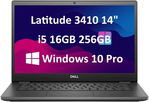 Dell Latitude 3410 Renewed Business Laptop | intel Quad-Core i5-10310U CPU | 16GB RAM | 256GB PCIe SSD | 14.1 inch Non-Touch Dispaly | Windows 10 Pro. | Black | RENEWED