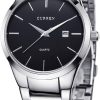 CURREN Men's Watches Classic Black/Silver Steel Band Quartz Analog Wrist Watch with Date for Man …