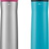 Contigo Cortland Chill 2.0 Water Bottle with AUTOSEAL Lid Stainless Steel Water Bottle, 24 oz., 2 Pack, Juniper & Dragon Fruit, Pink and Black, 24 Ounce