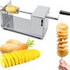 ECVV Manual Stainless Steel Twisted Potato Slicer Spiral Vegetable Cutter French Fry
