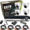Tomvision 4Channel AHD CCTV Kit 960P/2.0MP Camera 4CH Kit with Hybrid 5in1 1080N DVR Security Recording System with 4pcs Plastic Indoor Dome Camera Alarm System&P2P Clouds Home Security