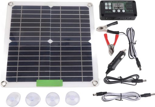 200 Watt 12V Portable Solar Panel Kit | Monocrystalline Solar Panel with Solar Charge Controller | Fast Charging QC3.0 USB-C | Ideal for Car Automotive Boat Marine RV Camping