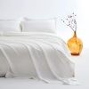 Satin Bed Sheets, Queen Size Sheets Set, 4 Pcs Silky Bedding Set, Hotel Luxury Silky Bed Sheets for Mattress, Wrinkle, Stain Resistant - Deep Pocket Fitted Sheet, Flat Sheet, Pillowcase, Ivory
