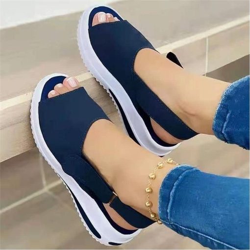 WEDFGX New Women Sandals Soft Stitching Ladies Sandals Comfortable Flat Sandals Women Open Toe Beach Shoes Woman Footwear