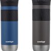 Contigo Byron Vacuum-Insulated Stainless Steel Thermal Travel Mug with SnapSeal Leak-Proof Lid, Reusable Coffee Cup or Water Bottle Keeps Drinks Hot or Cold for Hours, 20 oz 2-Pack, Sake/Blue Corn