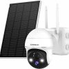 ZUMIMALL Security Cameras Wireless Outdoor, 2K 360° PTZ Outdoor Camera Wireless, Solar Security Cameras for Home, Spotlight & Siren/2.4G WiFi/3MP Color Night vision/2-Way Talk/PIR Detection/SD/Cloud