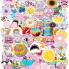 TaemBuy Laptop Cartoon Water Bottles Stickers, 103 Pieces, Pink