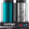 Contigo SnapSeal Insulated Stainless Steel Travel Mug 2-Pack, 20 oz, Spirulina & Polished Concrete