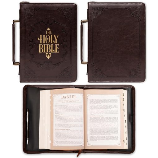 Brown Embossed "Holy Bible" Bible / Book Cover (Large)