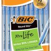 BIC Round Stic Ball Pen - Blue Body, Blue Ink, Pack of 10