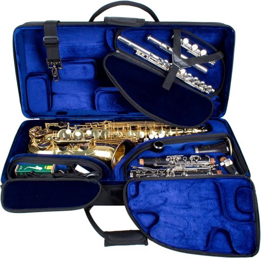 Protec PBTRIALT Alto Saxophone, Clarinet, & Flute Combination TRI-PAC Case