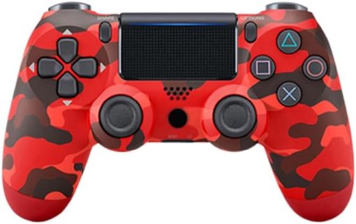 XVersion Controller, 6-Axis Gyro Wireless Controller for Gaming Controller with Double shock, LED Backlight, Stereo Headset and Touchpad for PS4, Pro, Slim, PC, Windows (PS4 Camo Red)