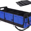Autoark Multipurpose Car Trunk Organizer with Straps,Non-Slip Waterproof Bottom,Durable Collapsible Adjustable Compartments Cargo Storage,Upgraded Handle,AK-076