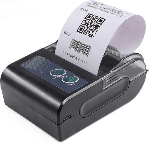 Morelian 58mm Mini Thermal Printer Wireless Label Receipt Shipping Express Printer USB BT Connection Support ESC/POS Command Compatible with Windows Android iOS for Supermarket Store Restaurant