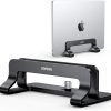 UGREEN Aluminum Vertical Laptop Stand, Double Desktop Stand Holder with Adjustable Dock Space-Saving Anti Slide Silicone Grips for All Tablet/iPad MacBook/Surface/Samsung/HP/Dell/Chrome Book Black