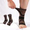 Sweet seven Copper Ankle Brace Compression Support Sleeve - Plantar Fasciitis, Arch Support, Swelling, Achilles Tendon, Joint Pain Relief (1 Pair, M)