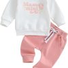 Infant Toddler Baby Girl Clothes Fall Winter Outfit Long Sleeve Crewneck Sweatshirt Top Casual Pants Set