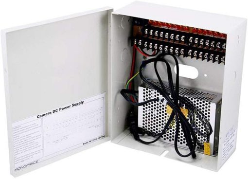 Monoprice 16 Channel Cctv Camera Power Supply, 12Vdc, 10Amps With Individual Led Indicator For Each Output