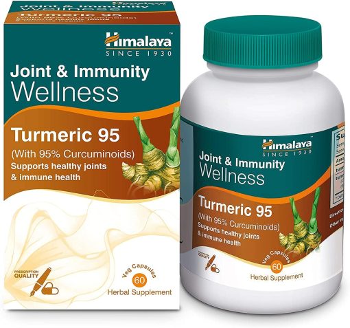 Himalaya Since 1930 Herbals Turmeric 95 Herbal Veggie Caps, Curcumin, 60 Capsules