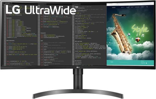 LG 35 inch Curved UltraWide Monitor QHD (3440x1440), HDR 10, 100Hz, AMD FreeSync, USB Type-C, OnScreen Control, Flicker Safe, Speakers, Black - 35WN75C